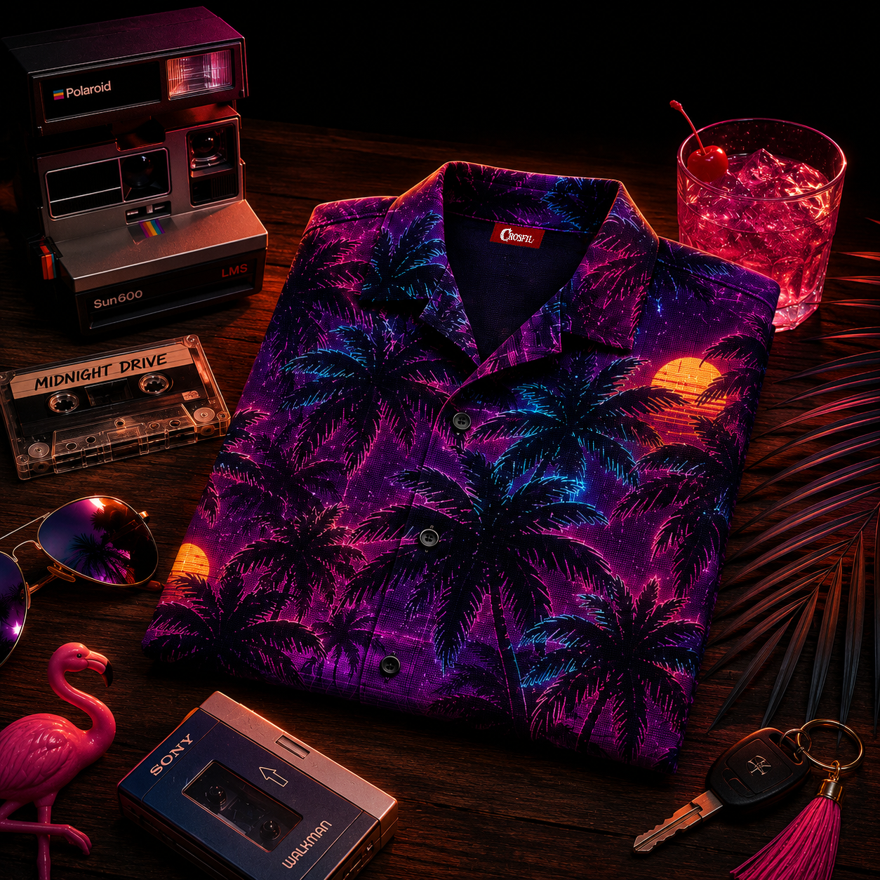 Neon Coast XIII — Synthwave Paradise Hawaiian Shirt
