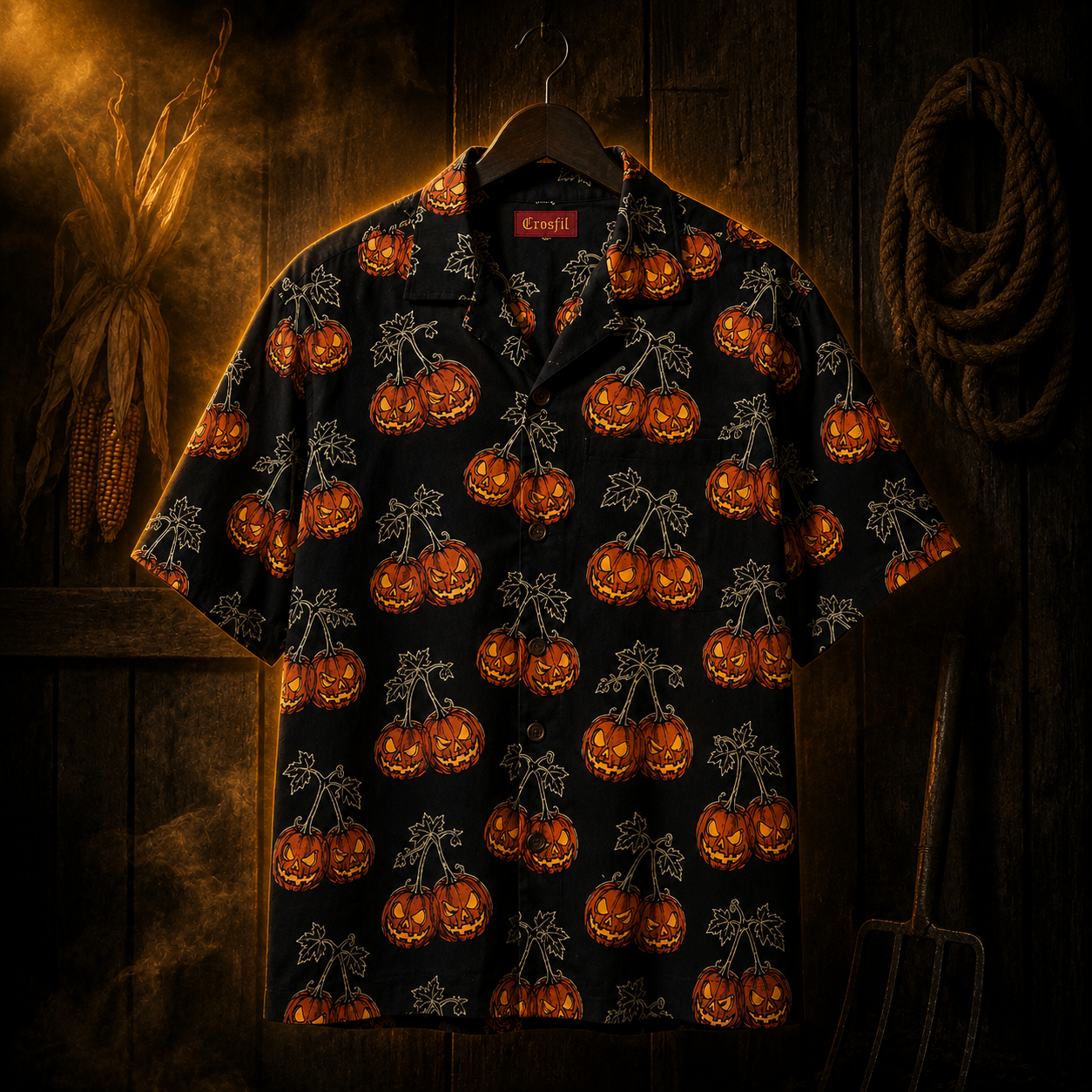 Cursed Harvest — Halloween Pumpkin Hawaiian Shirt
