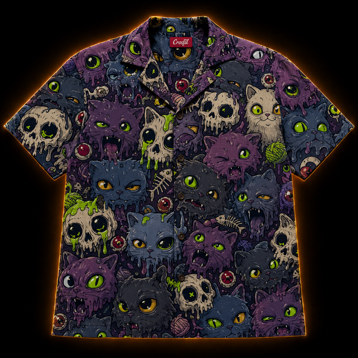 Meltdown Cats — Toxic Cartoon Cat Hawaiian Shirt