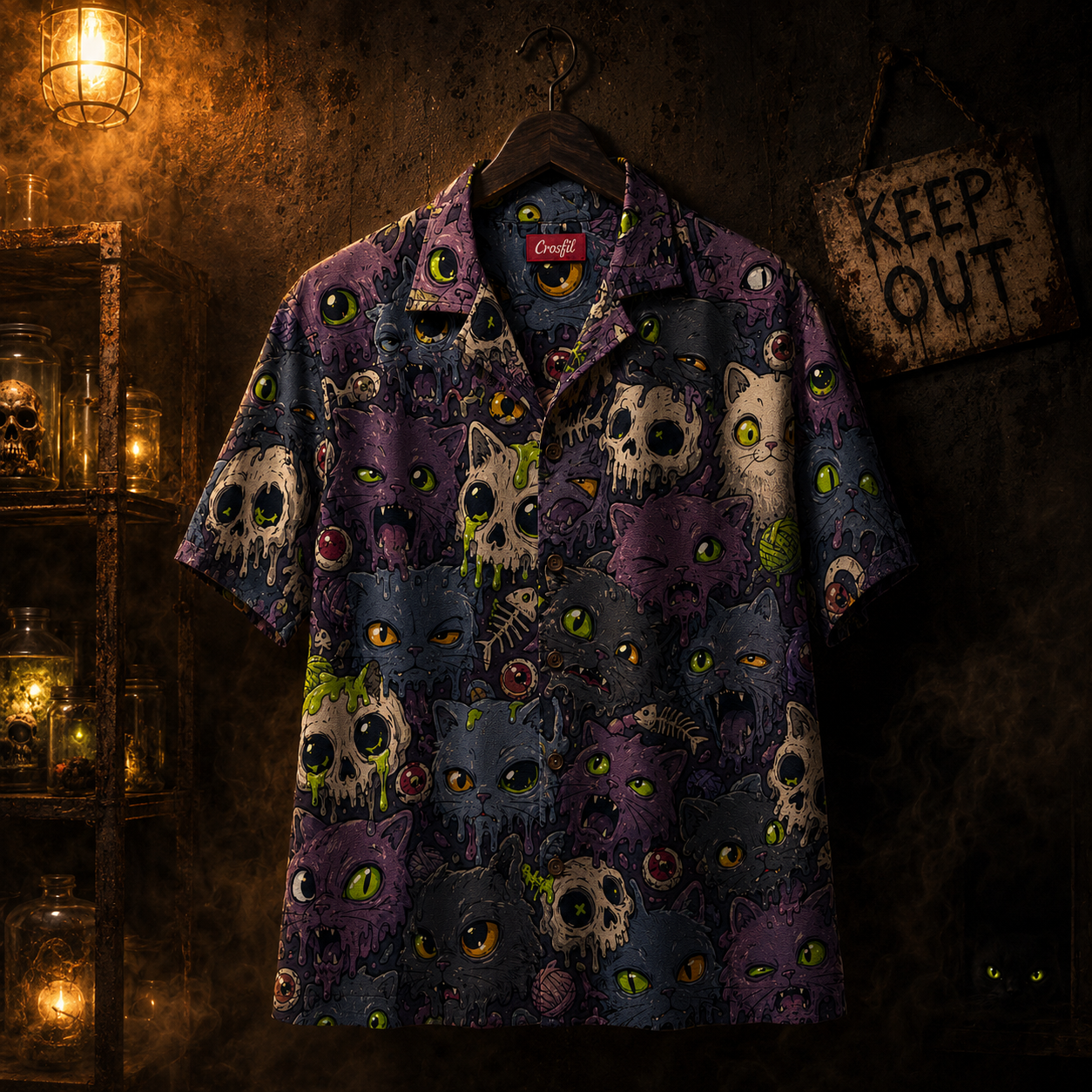 Meltdown Cats — Toxic Cartoon Cat Hawaiian Shirt