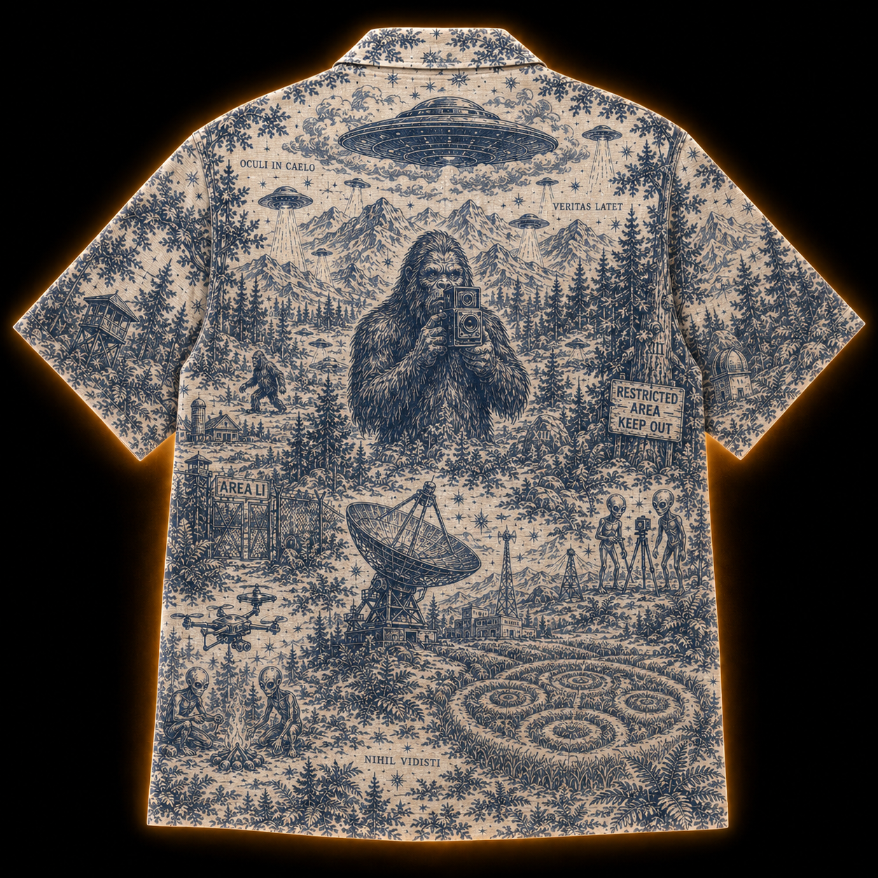 Veritas Latet — Paranormal Toile Hawaiian Shirt