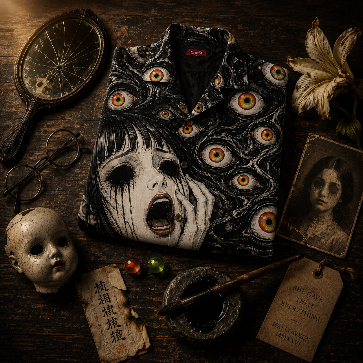 The Hollow — Japanese Horror Hawaiian Shirt