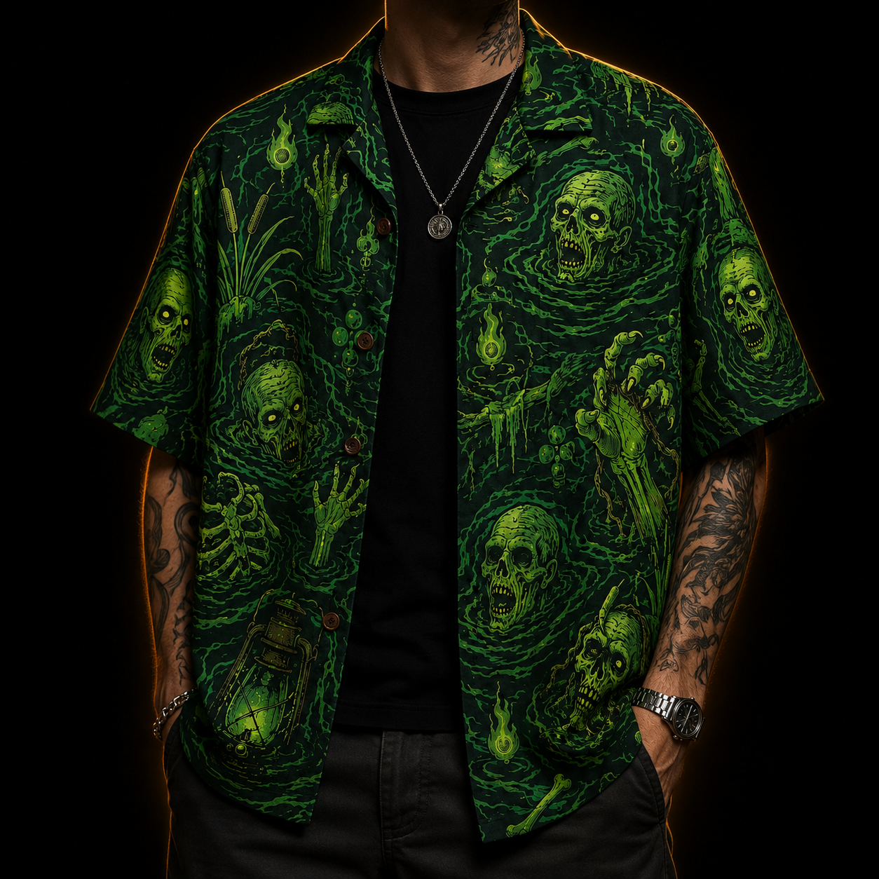 Bog Risen — Swamp Zombie Hawaiian Shirt