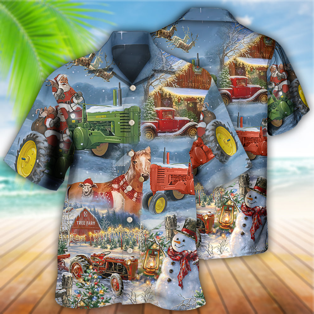 Christmas To Farm Happiness In Sky - Hawaiian Shirt