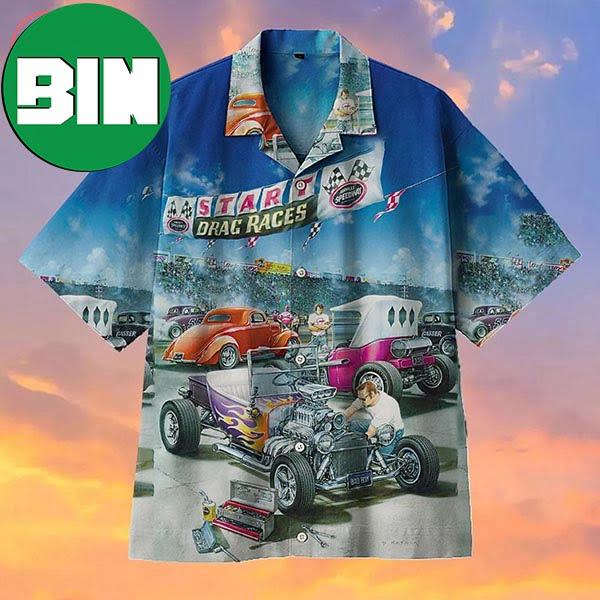 Classic Hot Rod Racing Summer Hawaiian Shirt