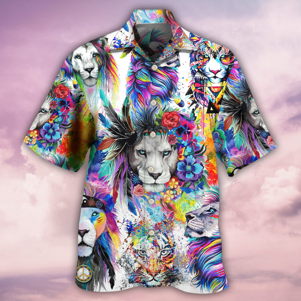 Lion Colorful Painting - Hawaiian Shirt