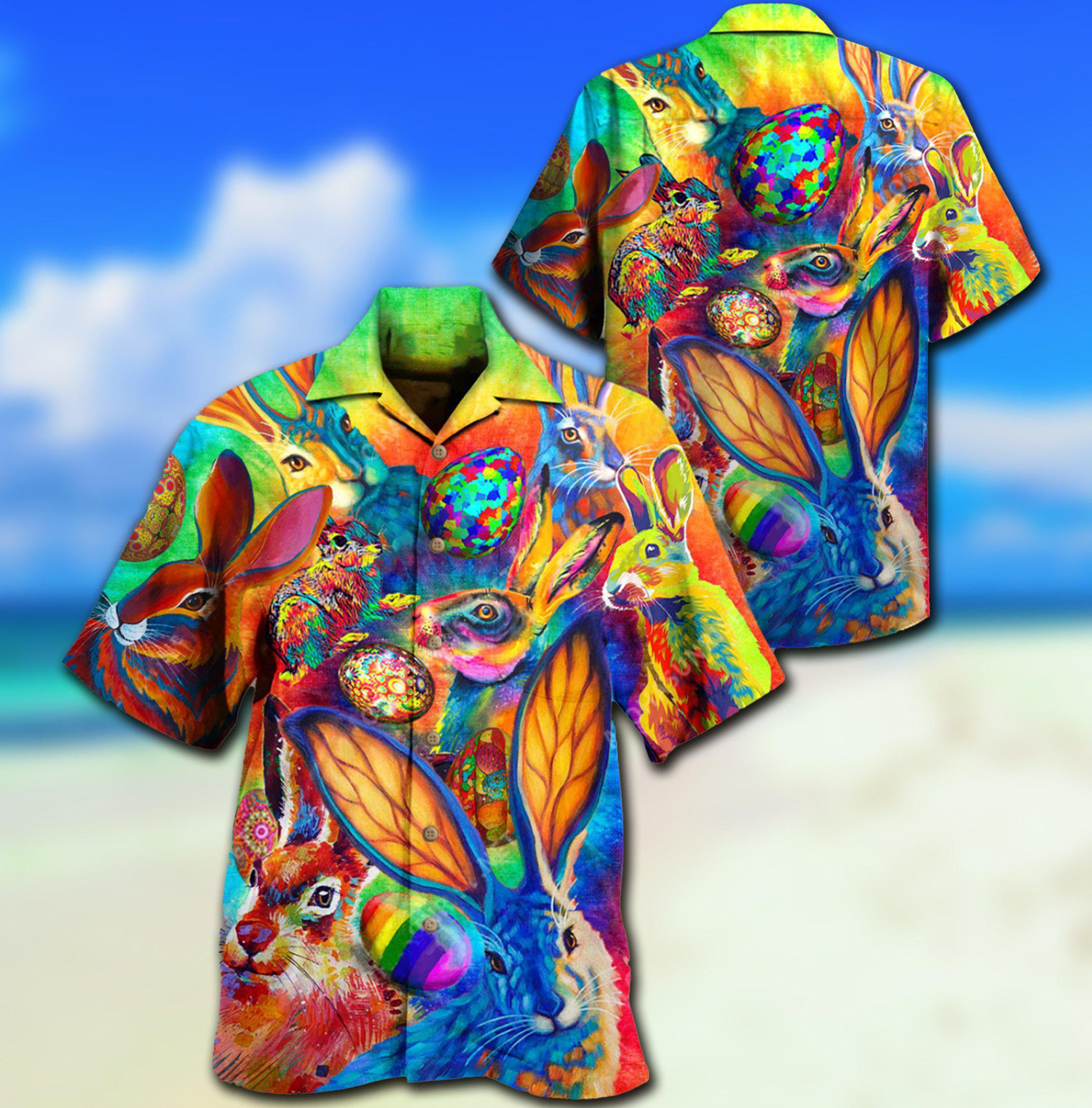 Rabbit Colorful - Hawaiian Shirt