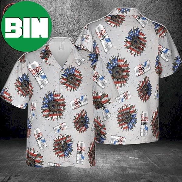 Coors Light Sunflowered 4th Of July Summer Hawaiian Shirt