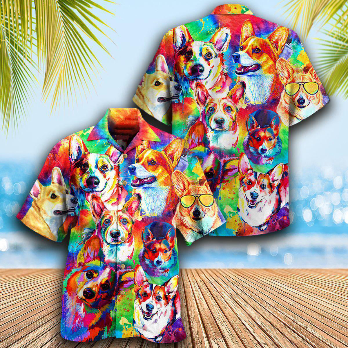 Corgi Don't Care - Hawaiian Shirt