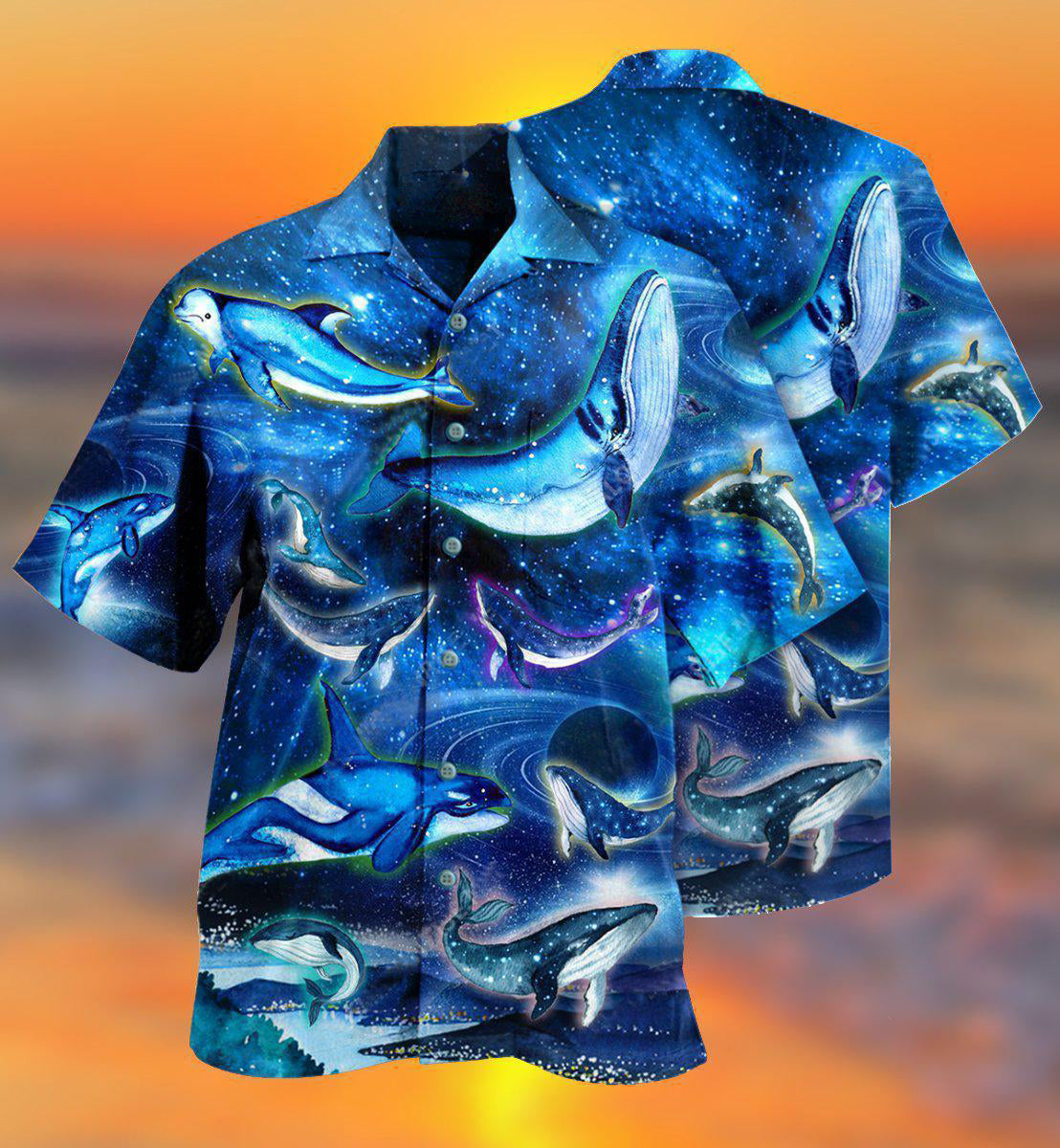 Whale In Fantasy Space - Hawaiian Shirt