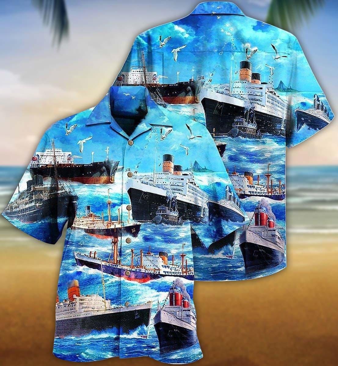 Ship Love Ocean And Sky - Hawaiian Shirt