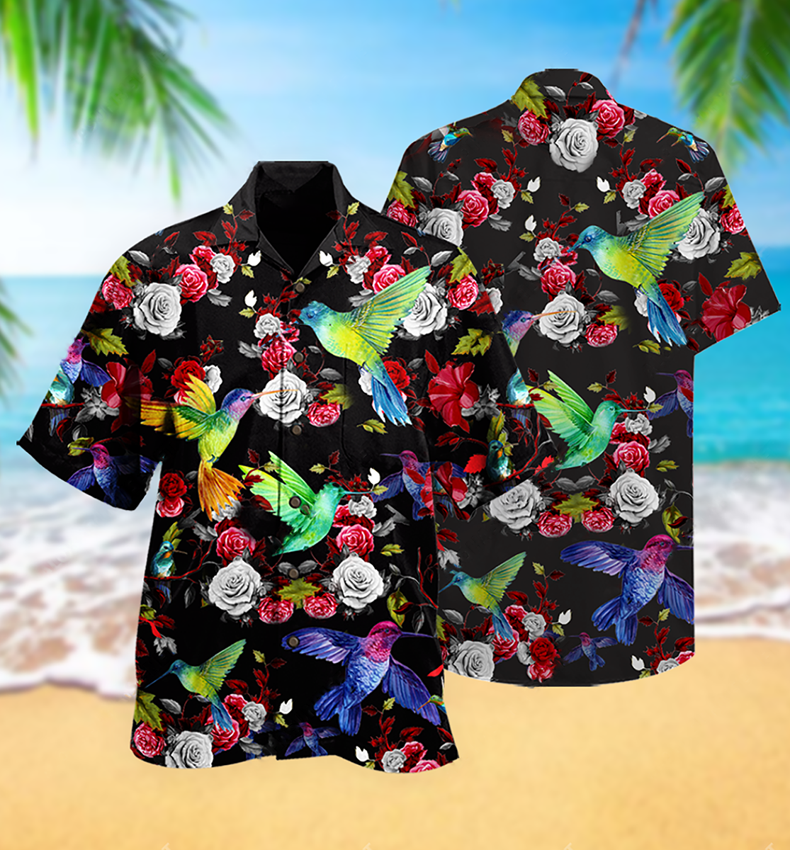 Hummingbird Amazing Floral - Hawaiian Shirt
