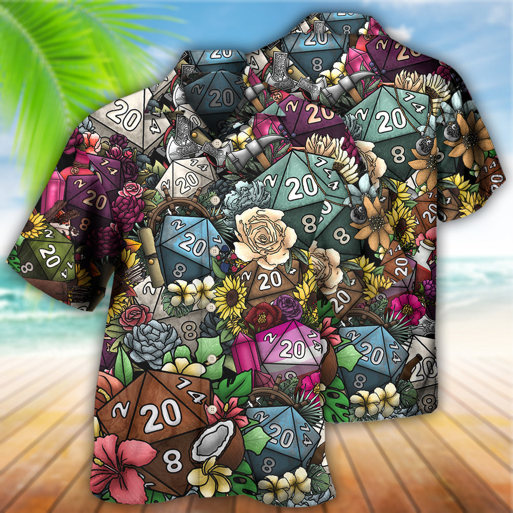 D20 Loves Flowers - Hawaiian Shirt