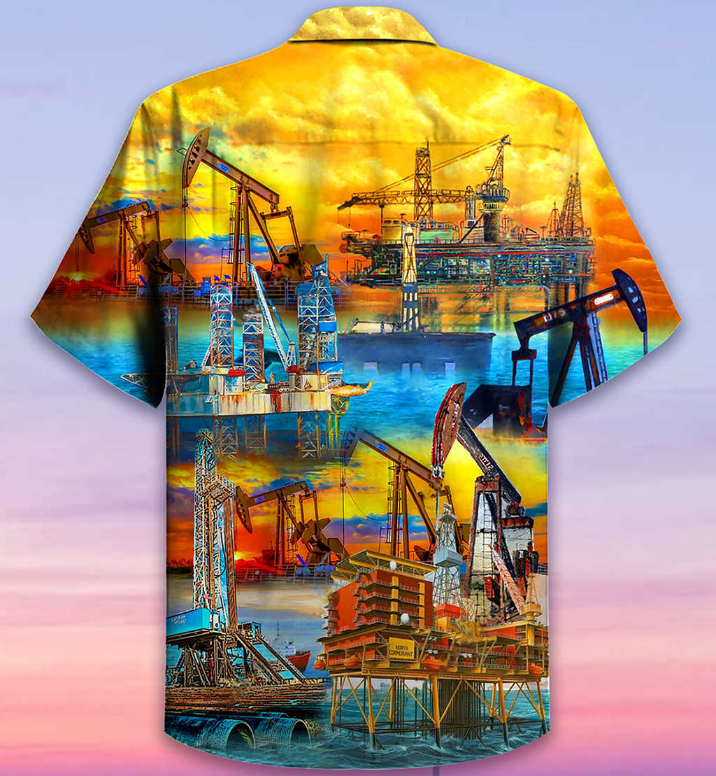 Oil Sunset At The Oil Field - Hawaiian Shirt