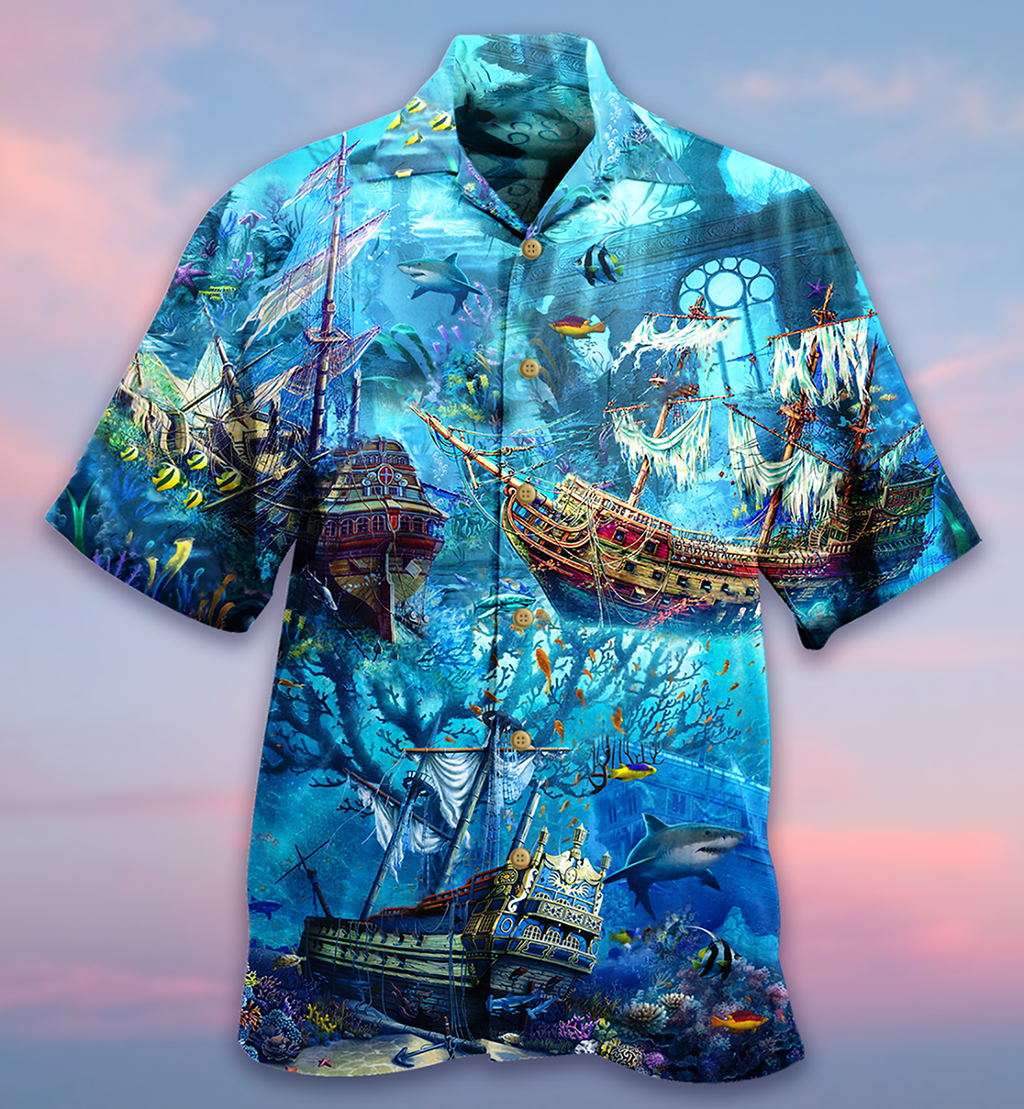 Ship Underwater Treasures The Forgotten Ship - Hawaiian Shirt