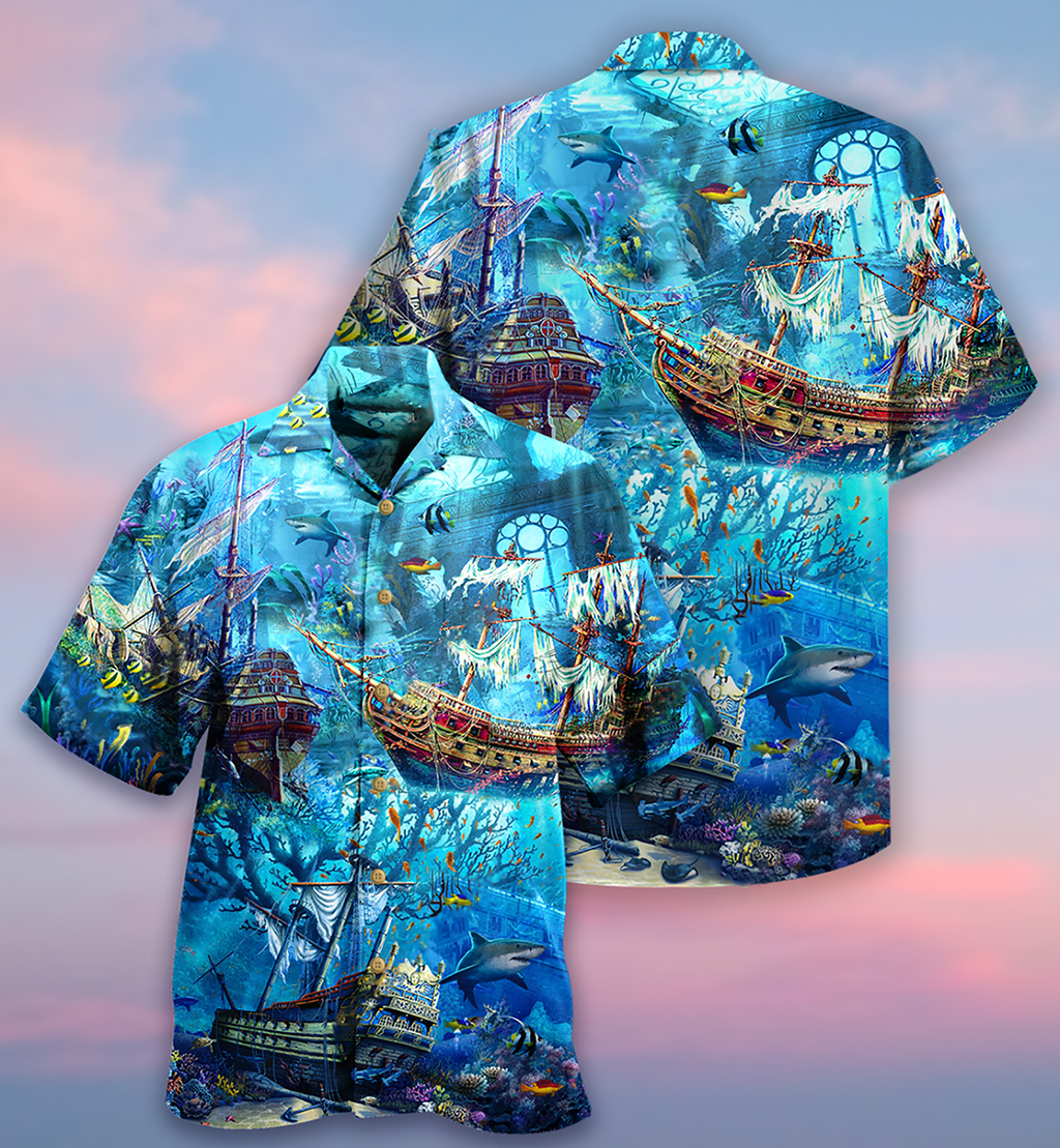 Ship Underwater Treasures The Forgotten Ship - Hawaiian Shirt