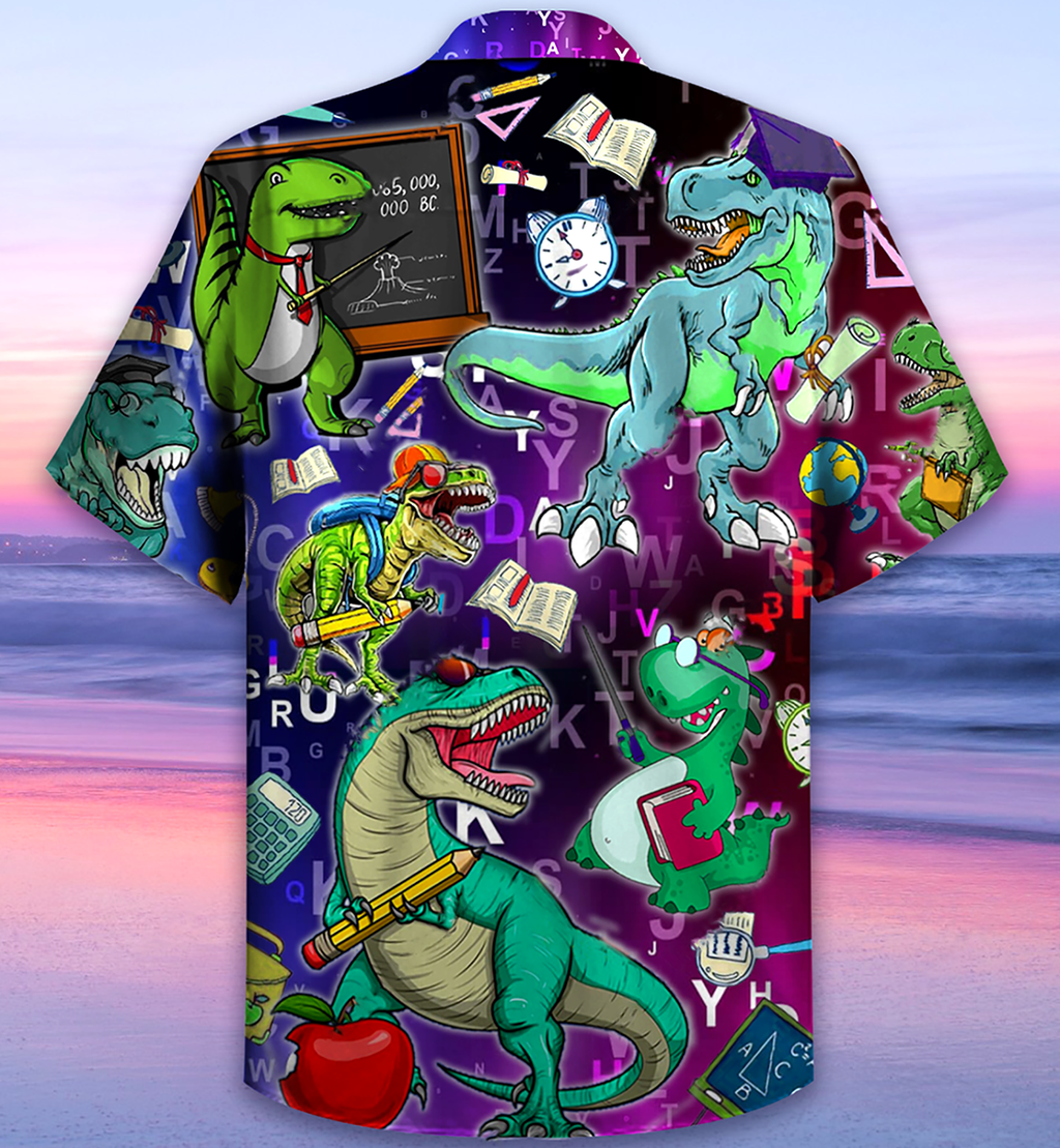 Dinosaur Teaching Is Like A Walk - Hawaiian Shirt