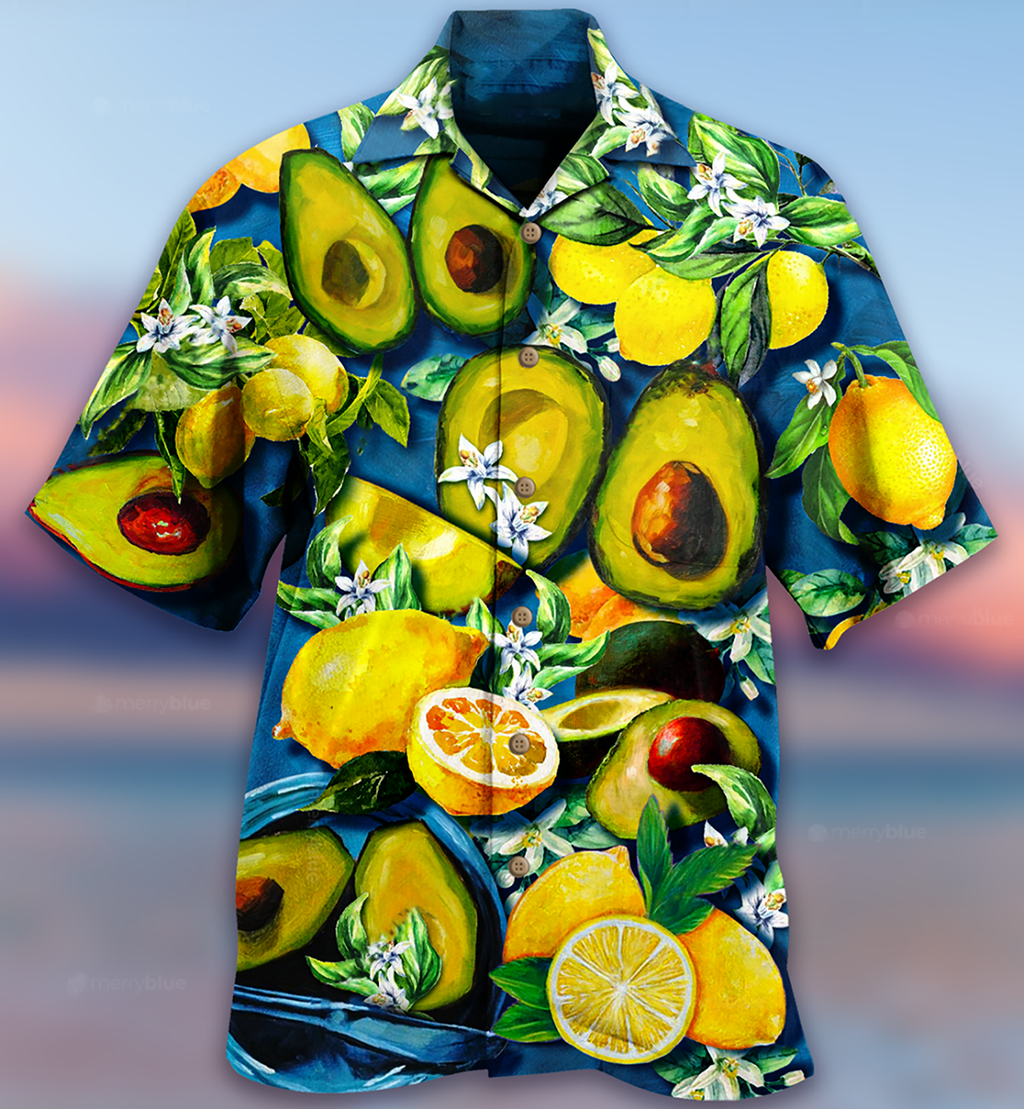 Fruit Avocado Lemon Summer Time - Hawaiian Shirt