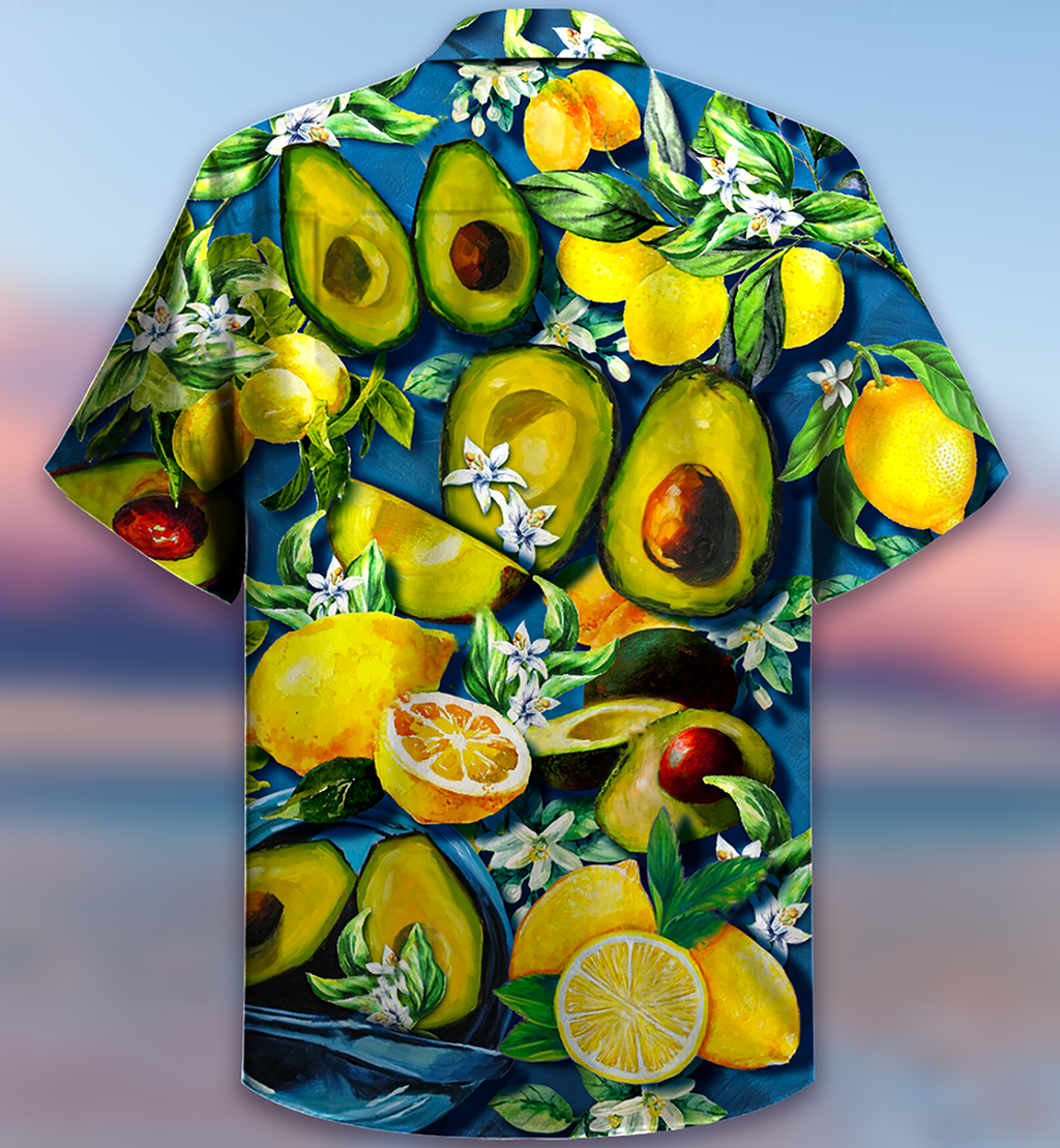 Fruit Avocado Lemon Summer Time - Hawaiian Shirt