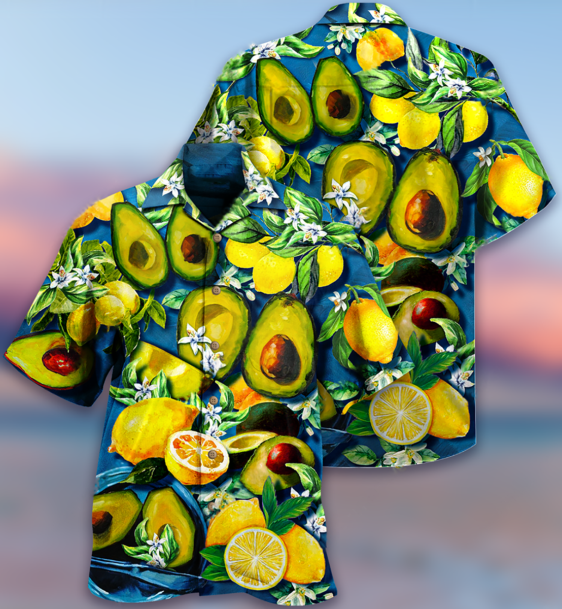 Fruit Avocado Lemon Summer Time - Hawaiian Shirt