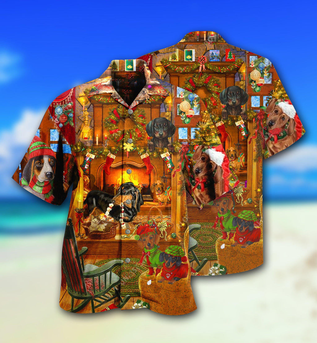 Dachshund Dogs Love Home Love Christmas - Hawaiian Shirt