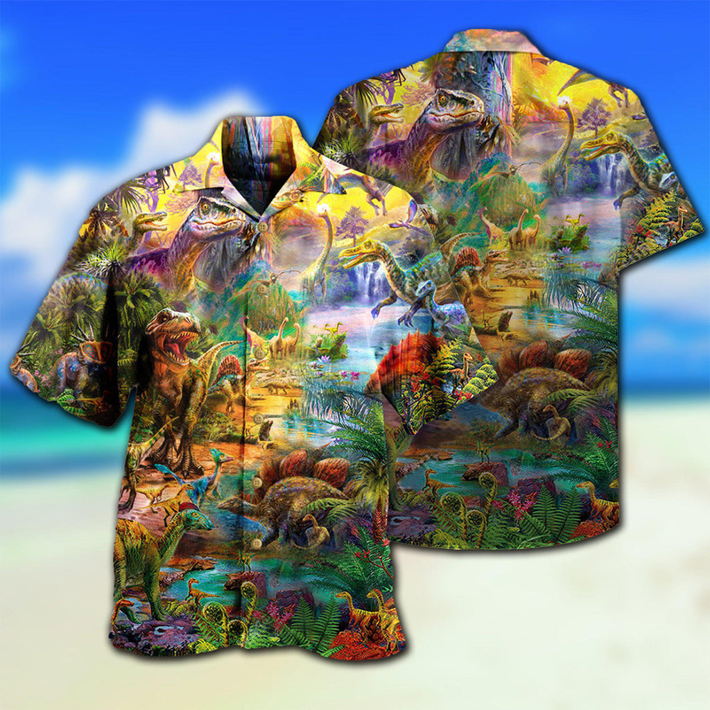 Dinosaur Colorful World Of Dinosaur - Hawaiian Shirt
