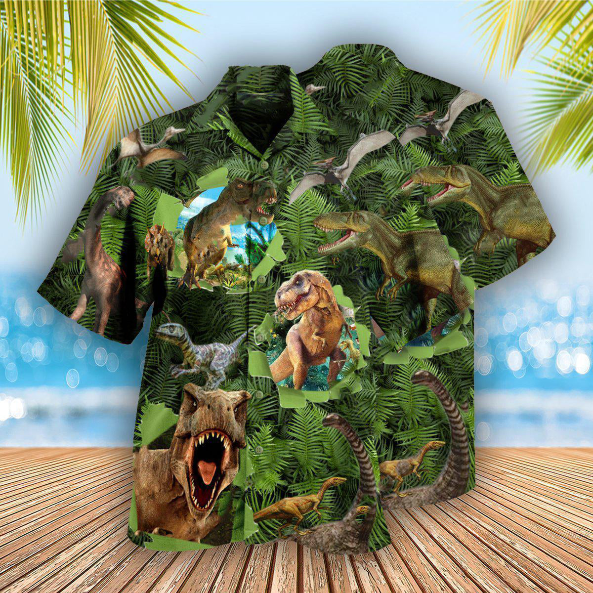 Dinosaur Let The World Hear You Strong Roar - Hawaiian Shirt