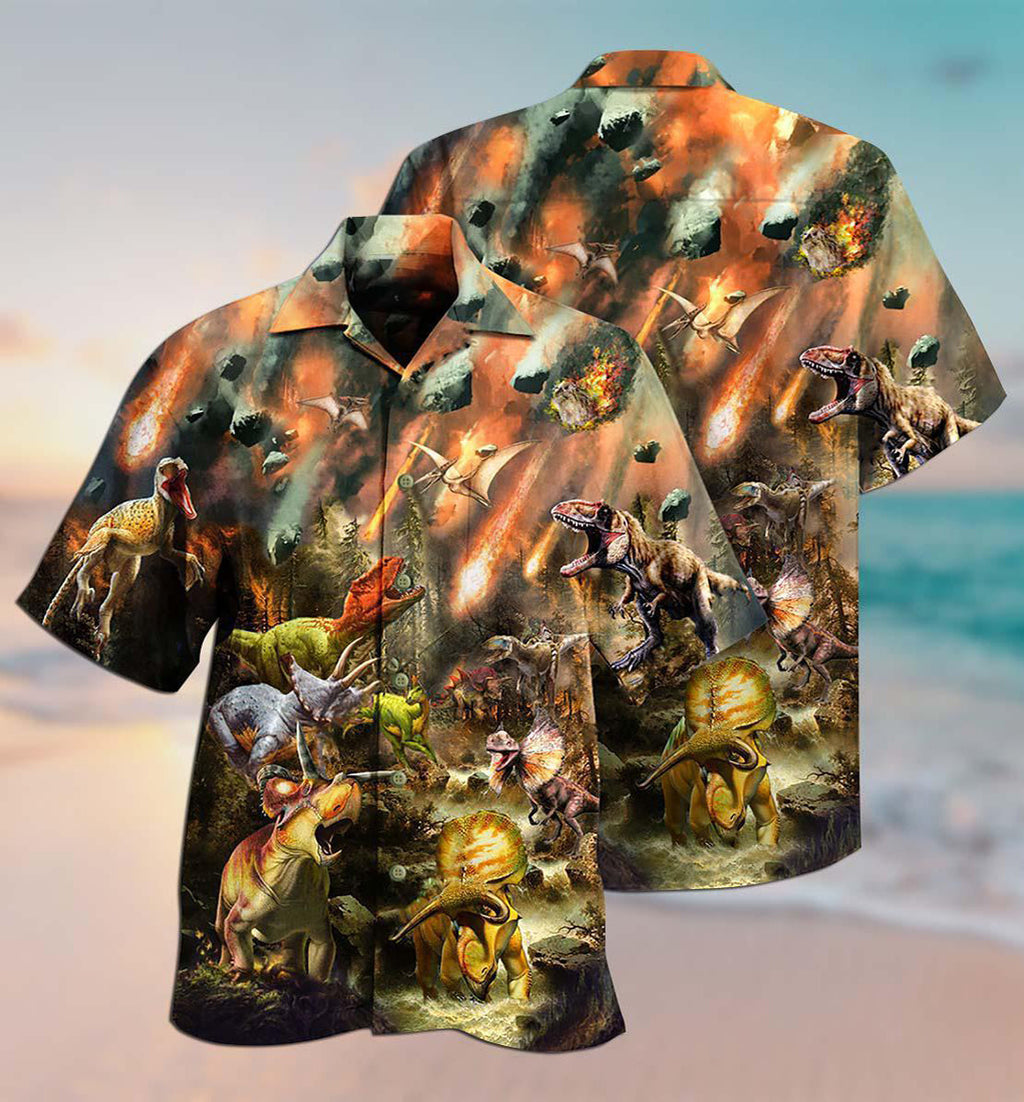 Dinosaur Perish Life With Fire - Hawaiian Shirt