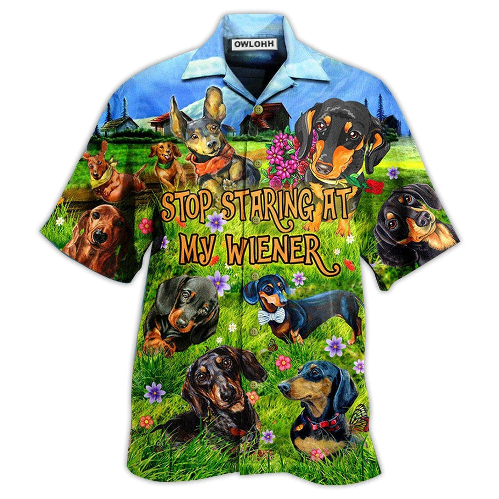 Dachshund Dog Stop Staring At My Wiener - Hawaiian Shirt