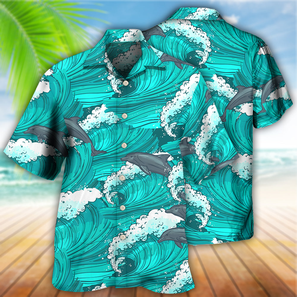 Dolphin Loves Fresh Ocean And Summer  - Hawaiian Shirt