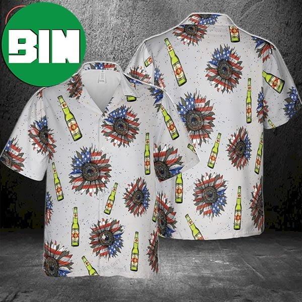 Dos Equis XX Sunflowered 4th Of July Summer Hawaiian Shirt