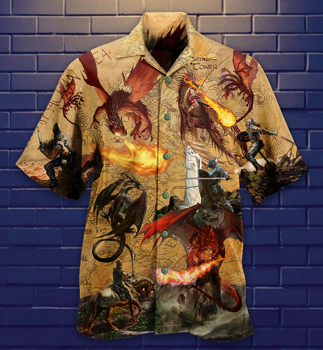 Dragon Love Life Fighting The Knights - Hawaiian Shirt