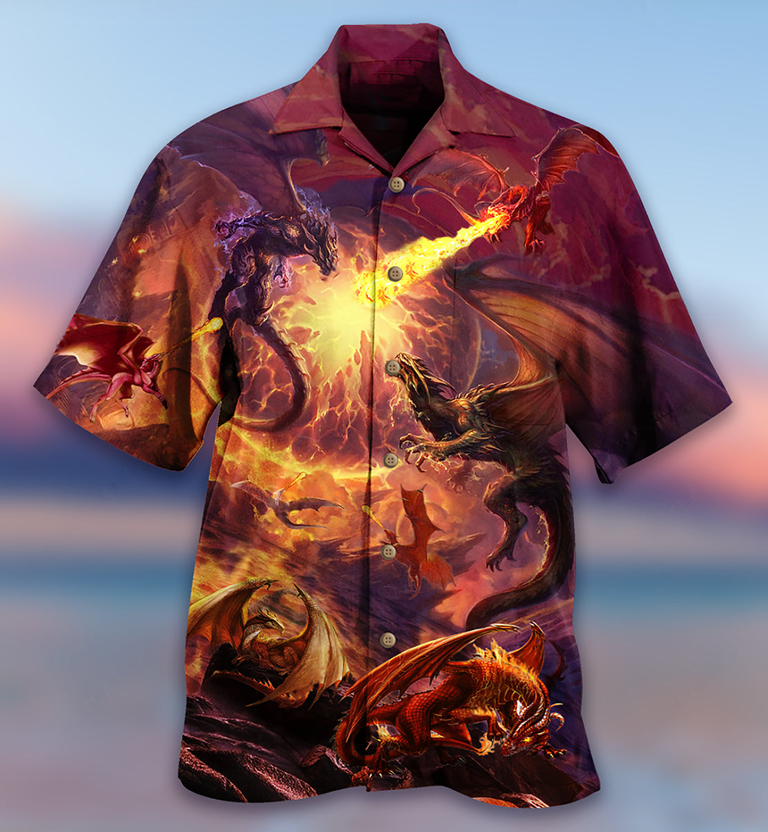 Dragon Fighting Togerther Love Life - Hawaiian Shirt