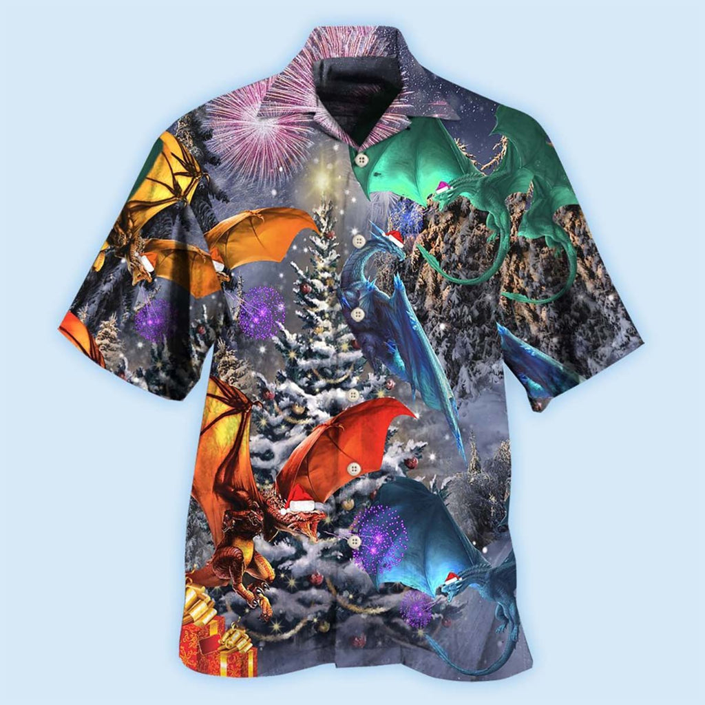 Dragon Merry Xmas Love Life Love Winter  - Hawaiian Shirt