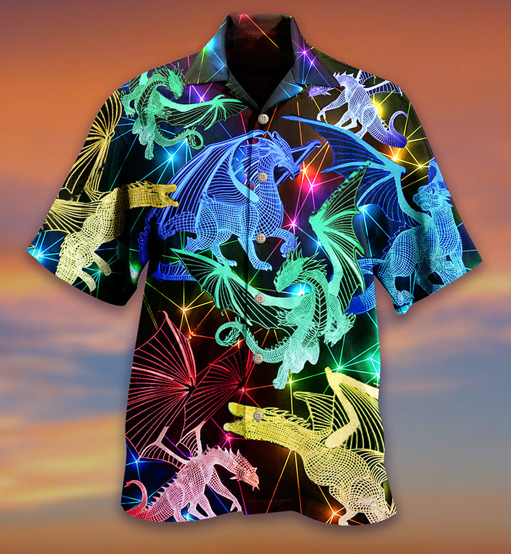 Dragon Neon Love Life Neon Style - Hawaiian Shirt