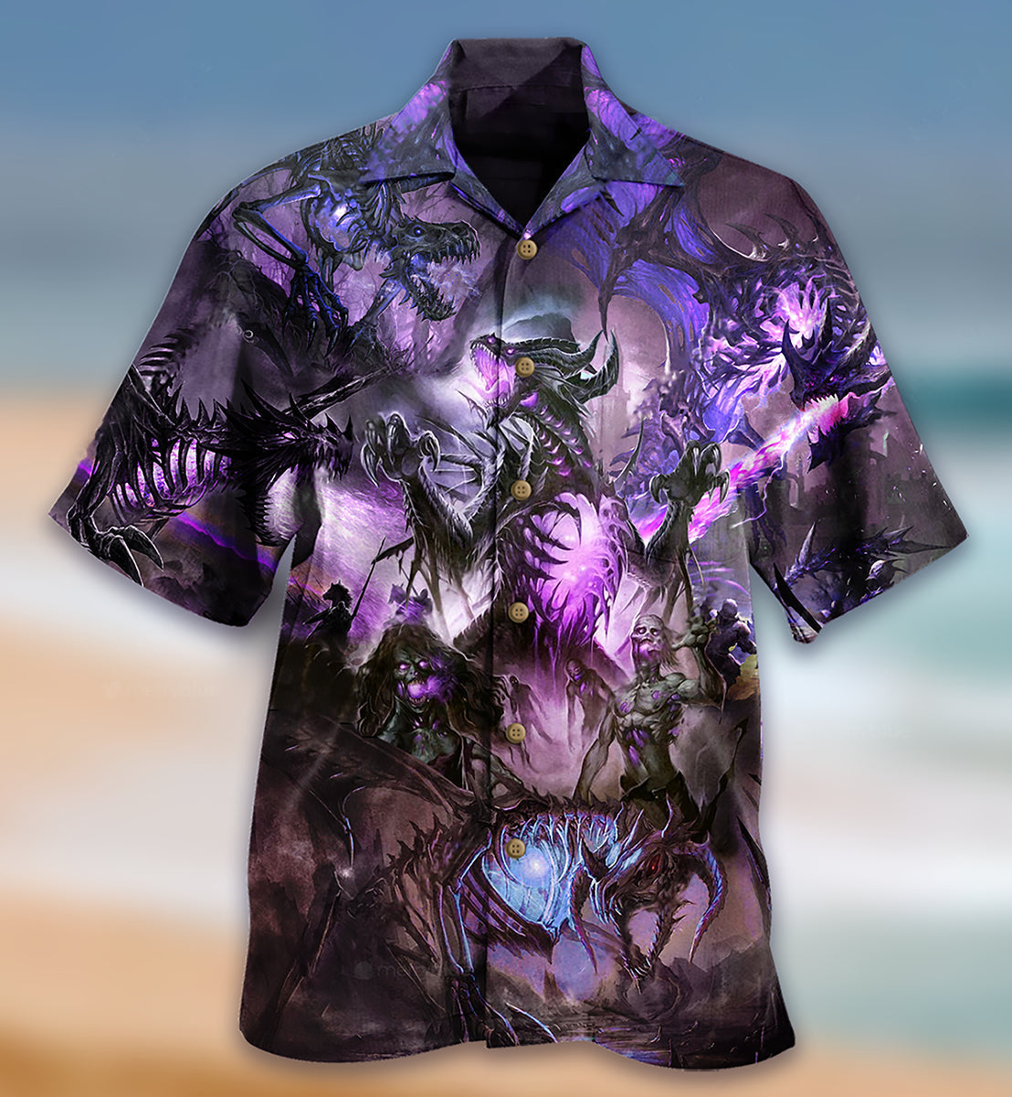 Dragon Purple Skull Love Life - Hawaiian Shirt