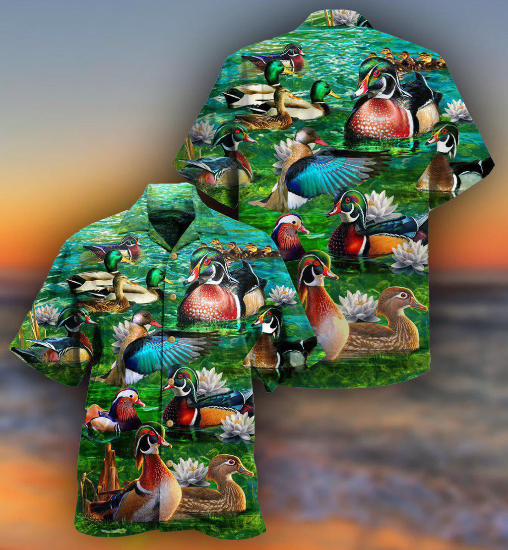 Duck All You Need Is Love And A Duck In Green - Hawaiian Shirt