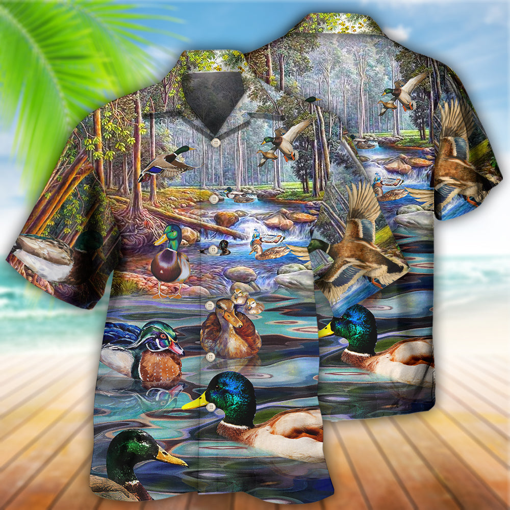 Duck Love Lake And Fly Cool - Hawaiian Shirt