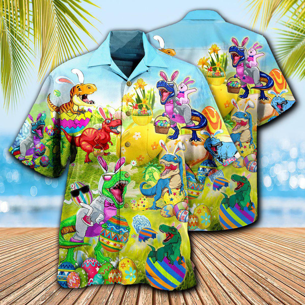 Easter Dinosaurs T-Rexes Wanna Joint Eggs - Hawaiian Shirt