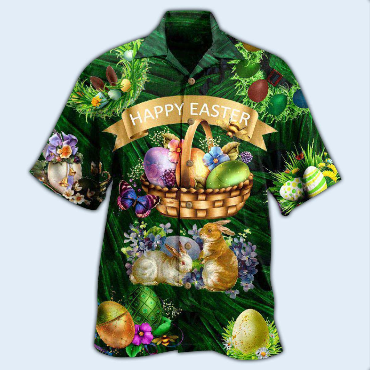 Easter Happy With Bunny Funny - Hawaiian Shirt