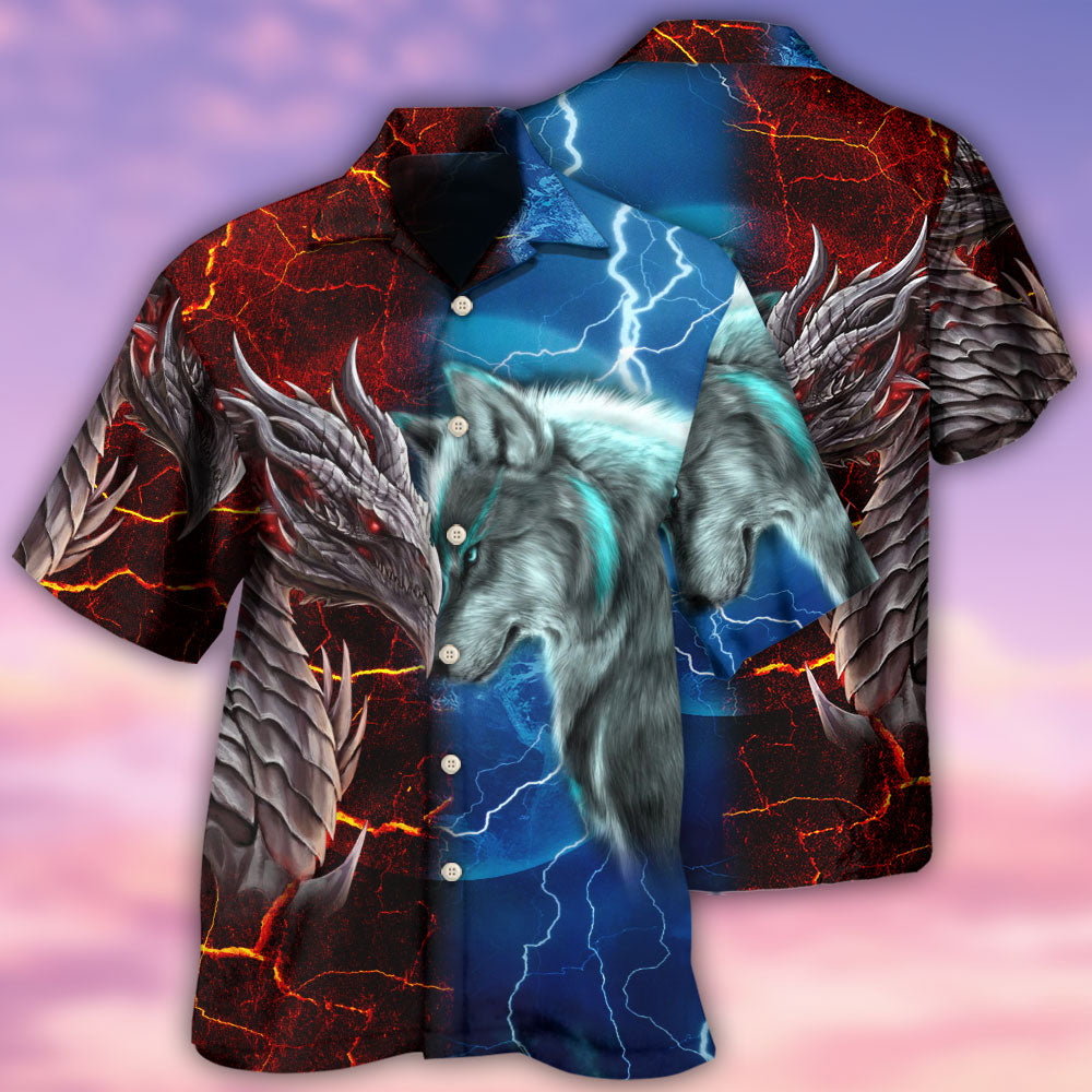 Dragon And Wolf Let's Fight - Hawaiian Shirt
