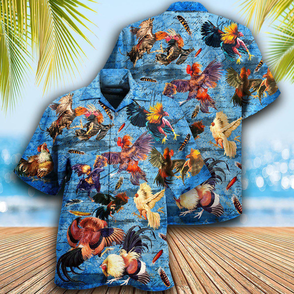 Chicken Rooster Fighting - Hawaiian Shirt