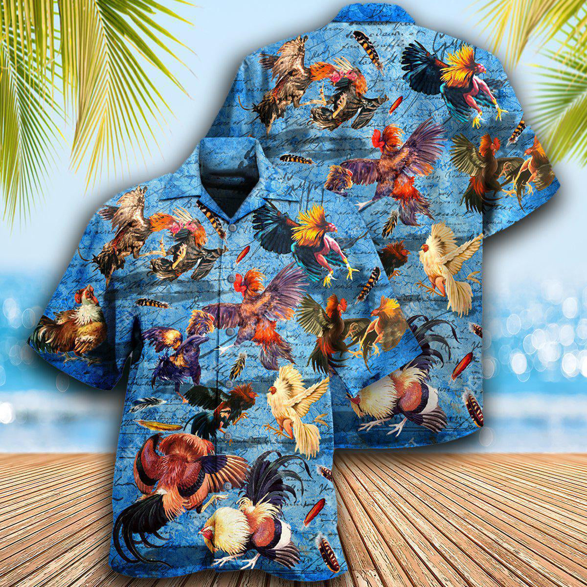 Chicken Rooster Fighting - Hawaiian Shirt