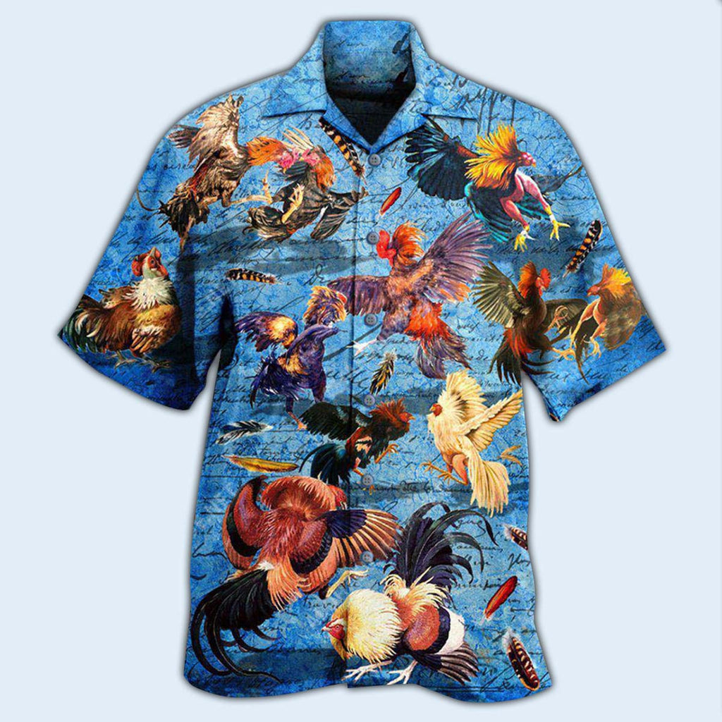 Chicken Rooster Fighting - Hawaiian Shirt