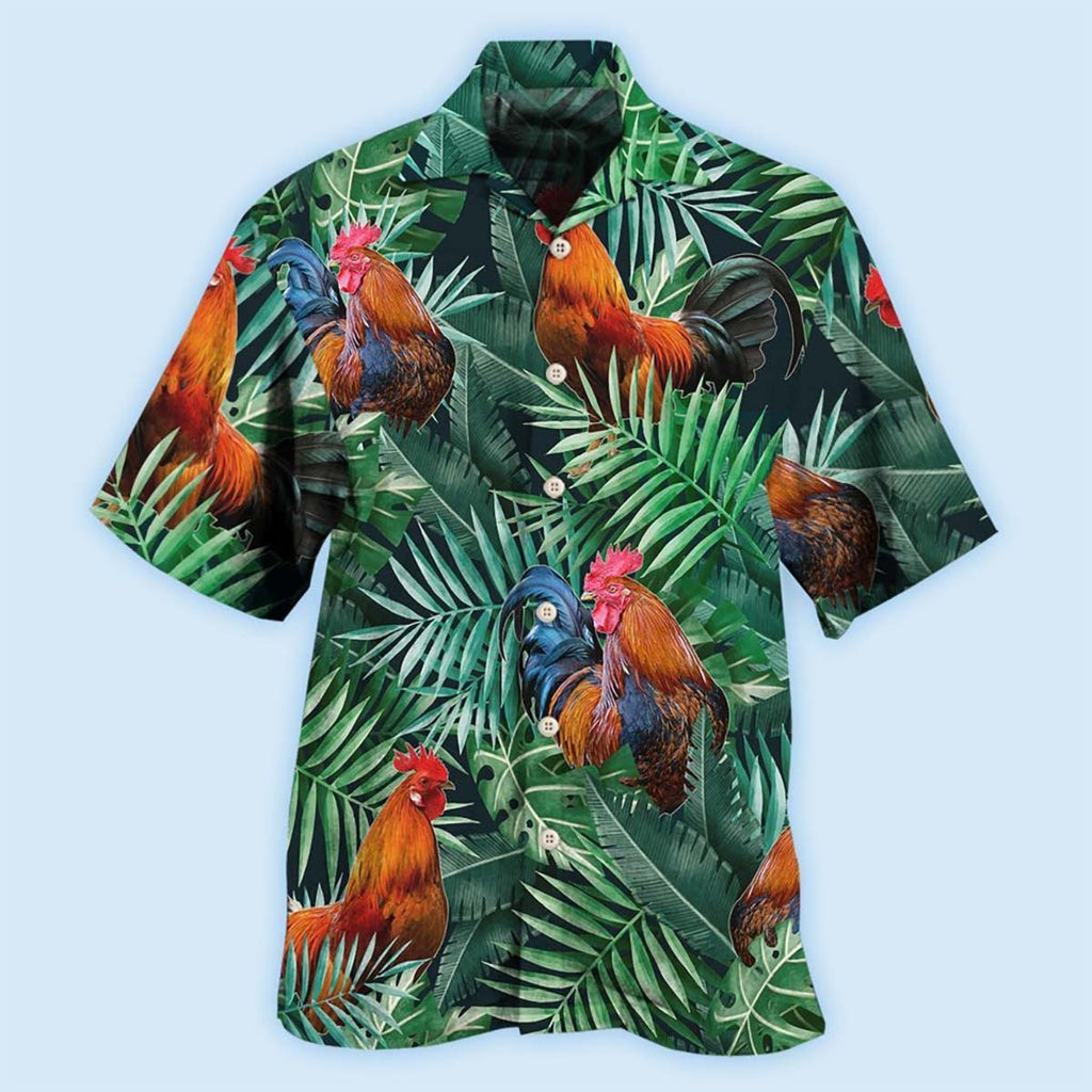 Chicken Rooster Tropical Summer Vibes - Hawaiian Shirt