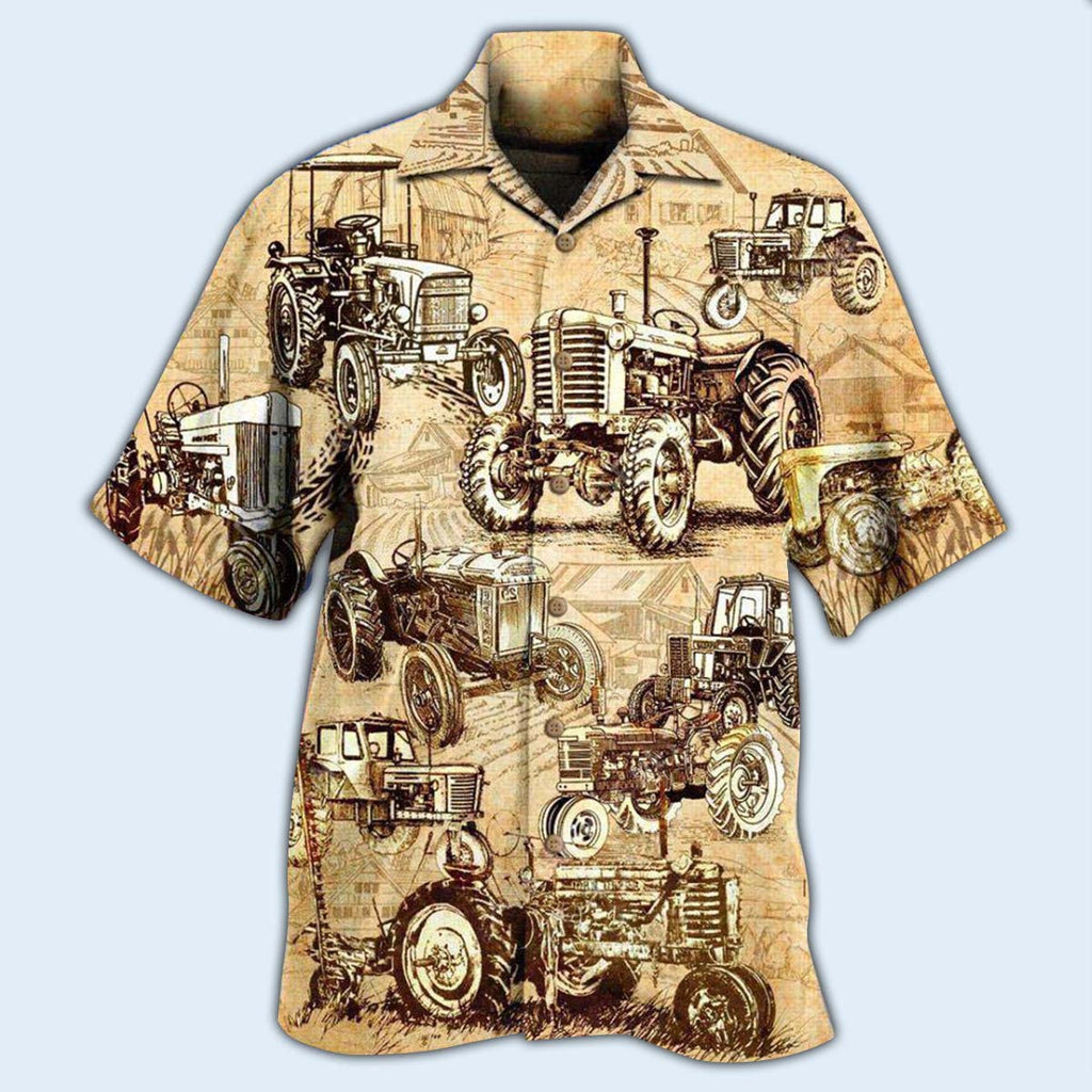Tractor Farm All I Want To Do Is Work On My Farm - Hawaiian Shirt