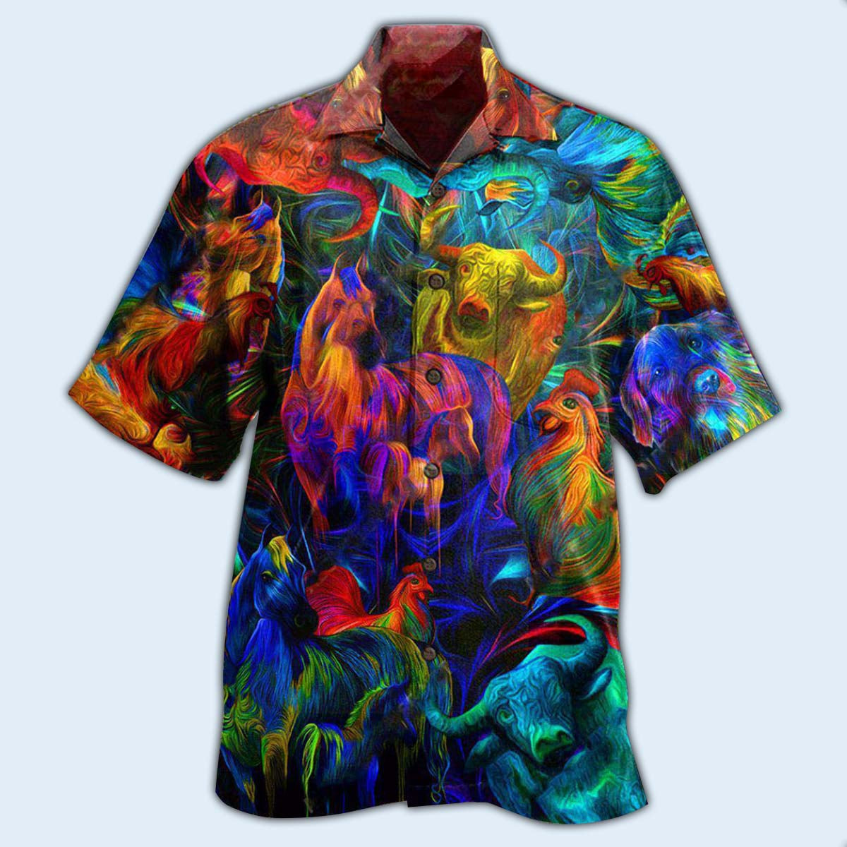 Farm Animals Proud Of Work - Hawaiian Shirt