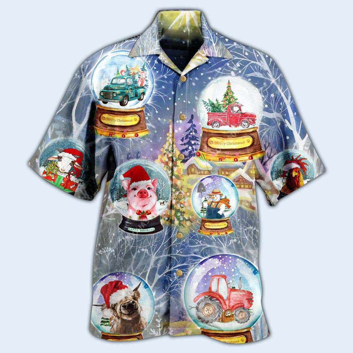 Farm Xmas Funny Global - Hawaiian Shirt