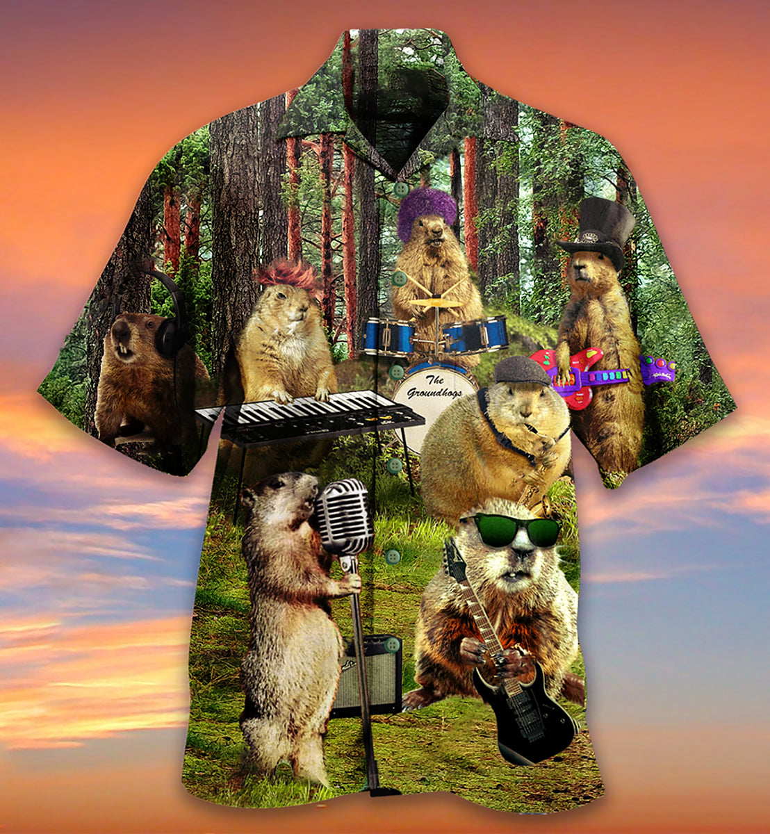 Ferret Animals Sing A Song - Hawaiian Shirt