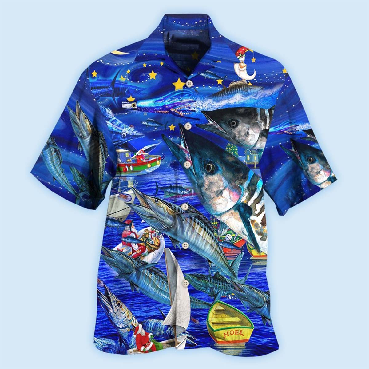Fishing Love Ocean Blue Merry Christmas - Hawaiian Shirt
